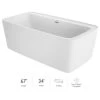Jacuzzi Adatto 67" Free Standing Acrylic Soaking Tub with Center Drain, Pop-Up Drain Assembly and Overflow