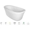 Jacuzzi Arga Classic 67" Free Standing Acrylic Swirlpool™ Experience Tub with Center Drain, Drain Assembly and Overflow