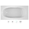 Jacuzzi 72" x 36" Amiga® Drop In Comfort Pure Air® Bathtub with Electronic Controls, Left Drain and Right Blower