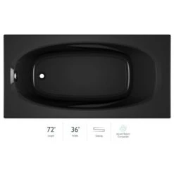 Jacuzzi 72" x 36" Amiga® Drop In Soaking Bathtub with Universal Drain