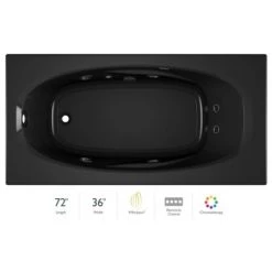 Jacuzzi 72" x 36" Amiga® Drop In Comfort Whirlpool Bathtub with 8 Jets, Basic Controls, Chromatherapy, Heater, Left Drain and Right Pump