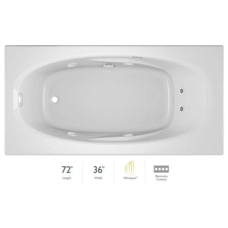 Jacuzzi 72" x 36" Amiga® Drop In Comfort Whirlpool Bathtub with 8 Jets, Basic Controls, Heater, Left Drain and Right Pump 3 Jacuzzi 72" x 36" Amiga® Drop In Comfort Whirlpool Bathtub with 8 Jets, Basic Controls, Heater, Left Drain and Right Pump