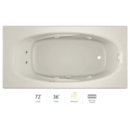 Jacuzzi 72" x 36" Amiga® Drop In Comfort Whirlpool Bathtub with 8 Jets, Basic Controls, Right Drain and Left Pump 3 Jacuzzi 72" x 36" Amiga® Drop In Comfort Whirlpool Bathtub with 8 Jets, Basic Controls, Right Drain and Left Pump