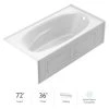 Jacuzzi 72" x 36" Amiga Three Wall Alcove Soaking Bathtub with Right Drain -Jacuzzi Sales Store jacuzzi ams7236brxxxxw 100825