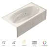 Jacuzzi 72" x 36" Amiga® Three Wall Alcove Comfort Whirlpool Bathtub with 8 Jets, Basic Controls, Heater, Chromatherapy, Right Drain and Left Pump -Jacuzzi Sales Store jacuzzi ams7236wrl2chy 100825