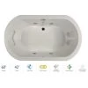 Jacuzzi Anza 60" Salon Spa Bathtub for Drop In Installation with Center Drain and Illumatherapy / Whisper Technology™ - Luxury LCD Controls