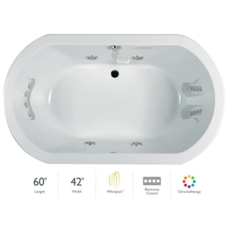 Jacuzzi Anza 60" Whirlpool Bathtub for Drop In Installation with Center Drain and Chromatherapy / RapidHeat Technologies - Luxury Controls 3 Jacuzzi Anza 60" Whirlpool Bathtub for Drop In Installation with Center Drain and Chromatherapy / RapidHeat Technologies - Luxury Controls