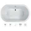 Jacuzzi Anza 66" Pure Air Bathtub for Drop In Installation with Center Drain and Chromatherapy Technology - Luxury Controls