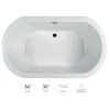 Jacuzzi Anza 66" Soaking Bathtub for Drop In Installation with Center Drain