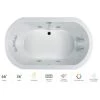 Jacuzzi Anza 66" Whirlpool Bathtub for Drop In Installation with Center Drain and Chromatherapy / Whisper Technology™ - Luxury Controls -Jacuzzi Sales Store jacuzzi anz6636wcr4cww 100825