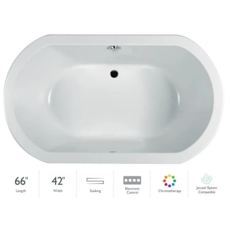 Jacuzzi Anza 66" Soaking Bathtub for Drop In Installation with Center Drain and Chromatherapy Technology 3 Jacuzzi Anza 66" Soaking Bathtub for Drop In Installation with Center Drain and Chromatherapy Technology
