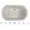 Jacuzzi Anza 66" Salon Spa Bathtub for Drop In Installation with Center Drain and Illumatherapy / Whisper Technology™ - Luxury Controls