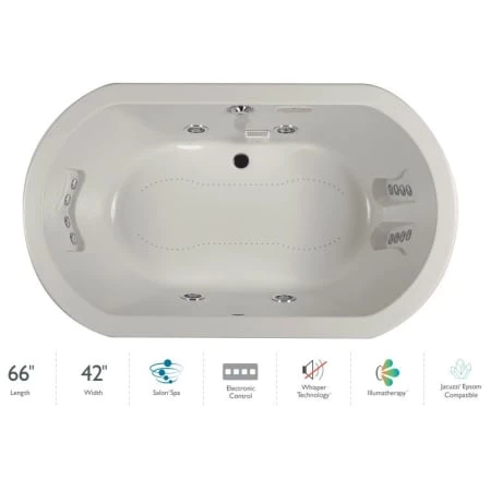 Jacuzzi Anza 66" Salon Spa Bathtub for Drop In Installation with Center Drain and Illumatherapy / Whisper Technology™ - Luxury Controls 3 Jacuzzi Anza 66" Salon Spa Bathtub for Drop In Installation with Center Drain and Illumatherapy / Whisper Technology™ - Luxury Controls