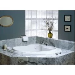Jacuzzi 60" x 60" Bellavista Drop In Corner Luxury Salon Spa Bathtub with 10 Jets, LCD Controls, Illumatherapy, Heater, Center Drain and Right Pump -Jacuzzi Sales Store jacuzzi bel6060 ccr 5iw alternate view 3844