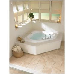 Jacuzzi 60" x 60" Bellavista Drop In Corner Luxury Whirlpool Bathtub with 10 Jets, LCD Controls, Illumatherapy, Heater, Center Drain and Right-Front Pump -Jacuzzi Sales Store jacuzzi bel6060 wcf 5ih alternate view 3885