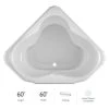 Jacuzzi 60" x 60" Bellavista Drop In Corner Soaking Bathtub with Center Drain 1 Jacuzzi 60" x 60" Bellavista Drop In Corner Soaking Bathtub with Center Drain -Jacuzzi Sales Store jacuzzi bel6060bcxxxxw 100825