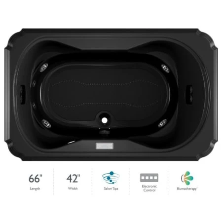 Jacuzzi 66" x 42" Bellavista Drop In Luxury Salon Spa Bathtub with 10 Jets, Luxury Controls, Illumatherapy, Heater, Center Drain and Right Pump 3 Jacuzzi 66" x 42" Bellavista Drop In Luxury Salon Spa Bathtub with 10 Jets, Luxury Controls, Illumatherapy, Heater, Center Drain and Right Pump