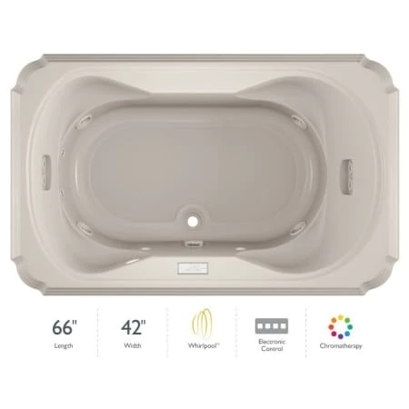 Jacuzzi 66" x 42" Bellavista Drop In Luxury Whirlpool Bathtub with 10 Jets, Luxury Controls, Chromatherapy, Heater, Center Drain and Right Pump 3 Jacuzzi 66" x 42" Bellavista Drop In Luxury Whirlpool Bathtub with 10 Jets, Luxury Controls, Chromatherapy, Heater, Center Drain and Right Pump