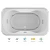 Jacuzzi 72" x 42" Bellavista Drop In Luxury Salon Spa Bathtub with 10 Jets, LCD Controls, Illumatherapy, Heater, Center Drain and Left Pump -Jacuzzi Sales Store jacuzzi bel7242ccl5iww 100825