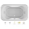 Jacuzzi 72" x 42" Bellavista Drop In Luxury Whirlpool Bathtub with 10 Jets, LCD Controls, Chromatherapy, Heater, Center Drain and Left Pump