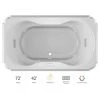 Jacuzzi 72" x 42" Bellavista Drop In Luxury Whirlpool Bathtub with 10 Jets, Luxury Controls, Chromatherapy, Heater, Center Drain and Right Pump