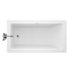 Jacuzzi Bianca 66" Free Standing Acrylic Soaking Tub with Reversible Drain and Overflow - Includes Floor Mounted Tub Filler with Hand Shower -Jacuzzi Sales Store jacuzzi bib6636bux2hs alternate view 3