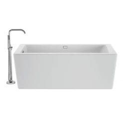 Jacuzzi Bianca 66" Free Standing Acrylic Soaking Tub with Reversible Drain and Overflow - Includes Floor Mounted Tub Filler with Hand Shower -Jacuzzi Sales Store jacuzzi bib6636bux2hs alternate view 4