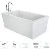 Jacuzzi Bianca 66" Free Standing Acrylic Soaking Tub with Reversible Drain and Overflow - Includes Floor Mounted Tub Filler with Hand Shower -Jacuzzi Sales Store jacuzzi bib6636bux2hsw 7549554