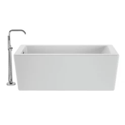 Jacuzzi Bianca 66" Free Standing Acrylic Soaking Tub with Reversible Drain and Overflow - Includes Floor Mounted Tub Filler with Hand Shower -Jacuzzi Sales Store jacuzzi bib6636buxxxx alternate view 8