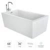 Jacuzzi Bianca 66" Free Standing Acrylic Soaking Tub with Reversible Drain and Overflow - Includes Floor Mounted Tub Filler with Hand Shower