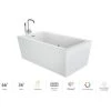 Jacuzzi Bianca 66" Free Standing Acrylic Whirlpool Tub with Reversible Drain and Overflow - Includes Floor Mounted Tub Filler with Hand Shower -Jacuzzi Sales Store jacuzzi bib6636wur2cpwc 7549554