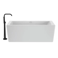 Jacuzzi Bianca 66" Free Standing Acrylic Soaking Tub with Reversible Drain and Overflow - Includes Floor Mounted Tub Filler with Hand Shower -Jacuzzi Sales Store jacuzzi bim6636bux2hs alternate view 16