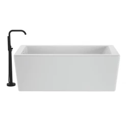 Jacuzzi Bianca 66" Free Standing Acrylic Soaking Tub with Reversible Drain and Overflow - Includes Floor Mounted Tub Filler with Hand Shower -Jacuzzi Sales Store jacuzzi bim6636buxxxx alternate view 20