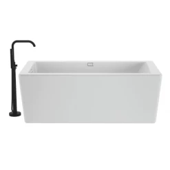 Jacuzzi Bianca 66" Free Standing Acrylic Whirlpool Tub with Reversible Drain and Overflow - Includes Floor Mounted Tub Filler with Hand Shower -Jacuzzi Sales Store jacuzzi bim6636wur2cp alternate view 24