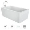 Jacuzzi Bianca 66" Free Standing Acrylic Soaking Tub with Reversible Drain and Overflow - Includes Floor Mounted Tub Filler with Hand Shower