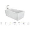 Jacuzzi Bianca 66" Free Standing Acrylic Whirlpool Tub with Reversible Drain and Overflow - Includes Floor Mounted Tub Filler with Hand Shower -Jacuzzi Sales Store jacuzzi bin6636wur2cpww 7549554