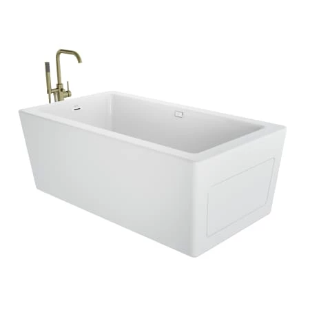 Jacuzzi Bianca 66" Free Standing Acrylic Soaking Tub with Reversible Drain and Overflow - Includes Floor Mounted Tub Filler with Hand Shower 4 Jacuzzi Bianca 66" Free Standing Acrylic Soaking Tub with Reversible Drain and Overflow - Includes Floor Mounted Tub Filler with Hand Shower - Image 2