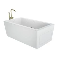 Jacuzzi Bianca 66" Free Standing Acrylic Whirlpool Tub with Reversible Drain and Overflow - Includes Floor Mounted Tub Filler with Hand Shower -Jacuzzi Sales Store jacuzzi biz6636wur2cp alternate view 46
