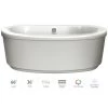 Jacuzzi Bravo 66" Freestanding Soaking Bathtub with Center Drain, Heated Soak, and Chromatherapy Technology -Jacuzzi Sales Store jacuzzi brf6636bcx2hcw 100825