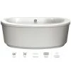 Jacuzzi Bravo 66" Freestanding Soaking Bathtub with Center Drain and Heated Soak 1 Jacuzzi Bravo 66" Freestanding Soaking Bathtub with Center Drain and Heated Soak -Jacuzzi Sales Store jacuzzi brf6636bcx2hsw 100825