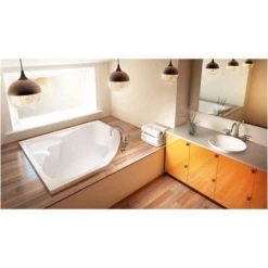 Jacuzzi 55" x 55" x 20-1/4" Capella Comfort Corner Drop In Pure Air® Bathtub with Center Drain -Jacuzzi Sales Store jacuzzi cap5555acl2xx alternate view 2338