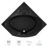 Jacuzzi 55" x 55" Capella® Drop In Corner Soaking Bathtub with Center Drain