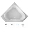 Jacuzzi 60" x 60" Capella® Drop In Corner Comfort Pure Air® Bathtub with Basic Controls, Center Drain and Right Blower -Jacuzzi Sales Store jacuzzi cap6060acr2xxw 100825