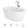 Jacuzzi Celeste 59" Free Standing Acrylic Soaking Tub with Center Drain, Drain Assembly and Overflow - Includes Floor Mounted Tub Filler with Hand Shower -Jacuzzi Sales Store jacuzzi ceb5932bcxxxxw 7549554