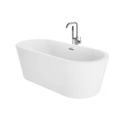 Jacuzzi Celeste 70" Free Standing Acrylic Soaking Tub with Center Drain, Drain Assembly and Overflow - Includes Floor Mounted Tub Filler with Hand Shower -Jacuzzi Sales Store jacuzzi ceb7032bcxxxx alternate view 58
