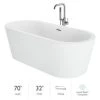 Jacuzzi Celeste 70" Free Standing Acrylic Soaking Tub with Center Drain, Drain Assembly and Overflow - Includes Floor Mounted Tub Filler with Hand Shower -Jacuzzi Sales Store jacuzzi ceb7032bcxxxxw 7549554