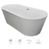 Jacuzzi Celeste 70" Soaking Freestanding Bathtub with Center Drain 1 Jacuzzi Celeste 70" Soaking Freestanding Bathtub with Center Drain -Jacuzzi Sales Store jacuzzi cef7032bcxxxxw 100825