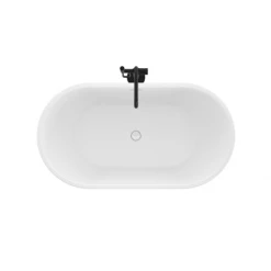 Jacuzzi Celeste 59" Free Standing Acrylic Soaking Tub with Center Drain, Drain Assembly and Overflow - Includes Floor Mounted Tub Filler with Hand Shower -Jacuzzi Sales Store jacuzzi cem5932bcxxxx alternate view 63