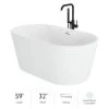 Jacuzzi Celeste 59" Free Standing Acrylic Soaking Tub with Center Drain, Drain Assembly and Overflow - Includes Floor Mounted Tub Filler with Hand Shower -Jacuzzi Sales Store jacuzzi cem5932bcxxxxg 7549554