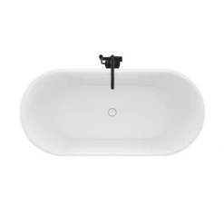 Jacuzzi Celeste 67" Free Standing Acrylic Soaking Tub with Center Drain, Drain Assembly and Overflow - Includes Floor Mounted Tub Filler with Hand Shower -Jacuzzi Sales Store jacuzzi cem6732bcxxxx alternate view 67